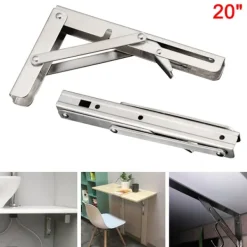 LBSS Balkongmöbler>2st rostfritt stål fällbart stativ Bordsfäste Hylla Bänk 200 kg Belastning Tung 20 Inches