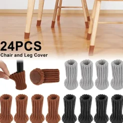 HEET Stolar>24st Stickade Stolsbenstrumpor Möbel Bordsfötter Ben Black