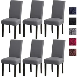 Stolar>6st Stretch Stolsöverdrag - Tvättbara Stretch Matstolsöverdrag svart