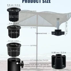 Balkongmöbler>12st Svarta M8 Paraplyhållare Ersättning med Rostfritt Stål Knopp - Kompatibel med Uteplatsbord, Balkong u0026 Bakgård