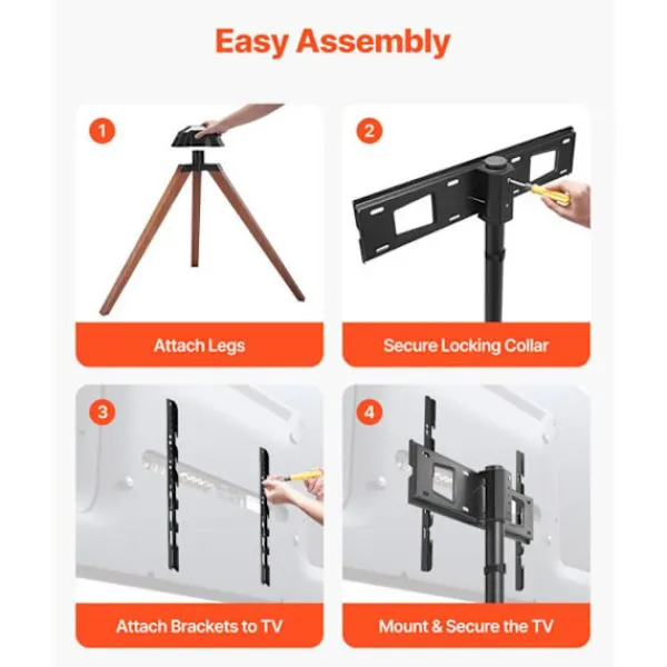 DUOKU Tv-Bänkar>Stöd TV Stativ - - FT03 - Kompatibel 40-65 tum - Kapacitet 45 kg - Massivt trä