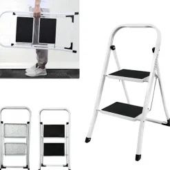 OEM Balkongmöbler>2-stegs stålstege, lätt och bärbar, halkfria steg