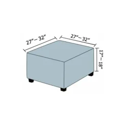 Sittpuffar>Stolsskydd Fyrkantig Elastisk Soffa Överdrag för Vardagsrum Fotpall (Brun)