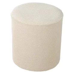 Sittpuffar>Stolsöverdrag Enfärgat Dammskyddande Elastisk Kantdesign Polyester Stretch Kvadrat/Rund Pall P