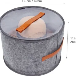 Kistor & Koffertar>Stor hattlåda för resor, hopfällbara hattlådor med lock, dekorativ garderobsorganisatör för kvinnor och män, lämplig för olika typer av hattar, 15,7 x 11 tum 16.5 x 11 inches | Fyndiq