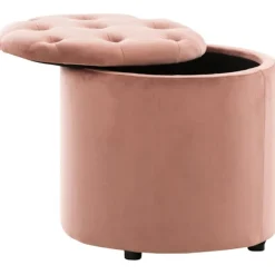 BellaFurn Sittpuffar>Storberhocker - Lagring och komfort - Uppdaterad med sammet och robust design | Färg: rosa