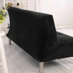 Generic Soffor>Stretch Clic-Clac Överdrag - Svart - Utan Armstöd - Polyester - Syntetiskt - Modernt