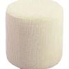 Sittpuffar>Stretch fyrkantig/rund ottomansk pouf-överdrag, mjukt jacquard fotpallsöverdrag för att skydda fotpall, pouf-överdrag med elastisk botten, mjölkvit,:30x30cm | Fyndiq