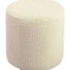 Sittpuffar>Stretch Fyrkantig/Rund Ottoman Pufföverdrag, Mjukt Jacquard Fotpallöverdrag för att Skydda Fotpallen, Pufföverdrag med Elastisk Botten (Färg: Mjölkvit, S | Fyndiq
