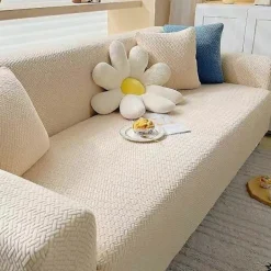Soffor>Stretch Sofföverdrag Jacquard Design Sofföverdrag Halkfritt Universal Sofföverdrag Möbelskydd för 3-sitssoffa -gul-3 sits 190-230cm