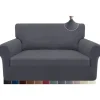 Generic Soffor>Stretch Sofföverdrag 2-sits, Allomfattande Halkfritt Sofföverdrag, Möbelöverdrag (2-sits, Grå)