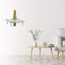 Stolar>(Svart) 4 st benfästen i rostfritt stål, fästplatta för möbler, bord, soffa med hängbultar och skruvar, fåtöljsitstillbehör