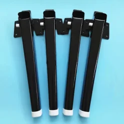 Balkongmöbler>Svarta hopfällbara ben, sängbricka ben, små campingben för utomhusbruk, metalljärn, fyrkantiga, set om 4. 28 cm