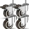 Balkongmöbler>Svängbara hjul - 4 med gängade stänger, möbelhjul, bromsade hjul för transport av industriella brädor (50 mm med M10 stänger, 2 med bromsar, 2 utan