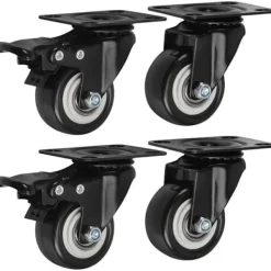 Balkongmöbler>Svängbara hjul 50mm 280KG Svängbara hjul med broms Kraftiga möbelhjul Transportvagn