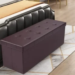 Kistor & Koffertar>Tabouret - Förvaringsbox - Syntetisk Läder - 114x38x38cm - Maxbelastning 300 kg