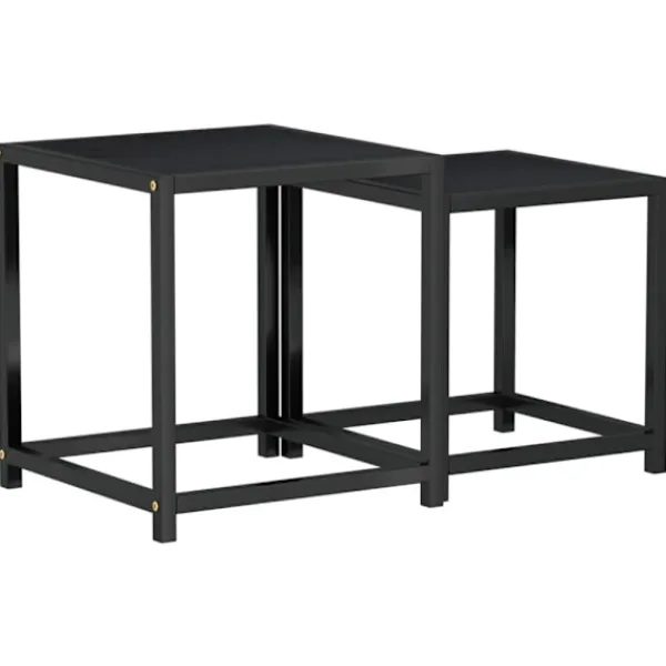 vidaXL Småbord>Tebord 2 st MDF svart