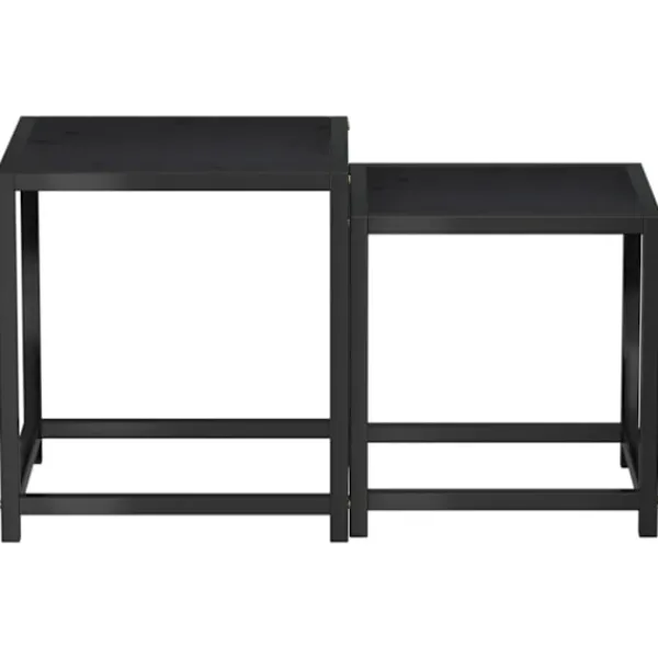 vidaXL Småbord>Tebord 2 st MDF svart