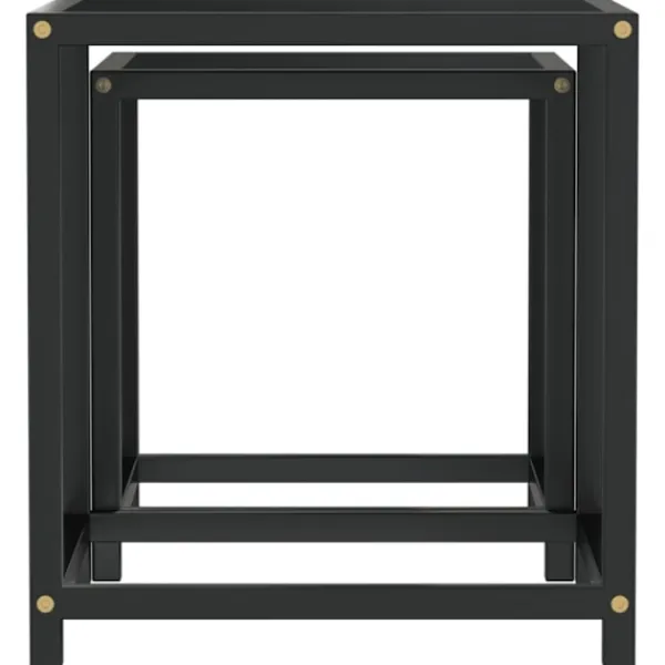 vidaXL Småbord>Tebord 2 st MDF svart