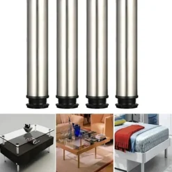 YIXI Skåp>Tjocka justerbara möbelben i rostfritt stål, möbelben, TV-bänkstödben, rundade soffben, möbeltillbehör, fötter - 50 * 300 mm, 4 st