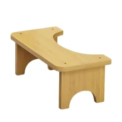 Pallar>Toalettpall i bambu, halva höjden, halkfri, för äldre, potta, hukställning 1 Pc