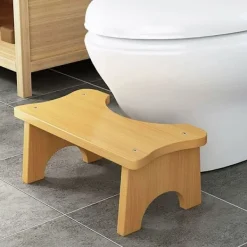 Pallar>Toalettpall i bambu, pall för huktoalett, träpall, toalettpall för barn, enkel C-formad toalettpall i bambu