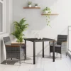 vidaXL Balkongmöbler>Trädgårdsmöbelset med kudde 3 pcs Grå konstrotting
