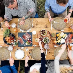 Matgrupper>Träådring Party Tillbehör Träådring Papptallrikar 50 Stycken, 9" Rustika Träskive Papptallrikar