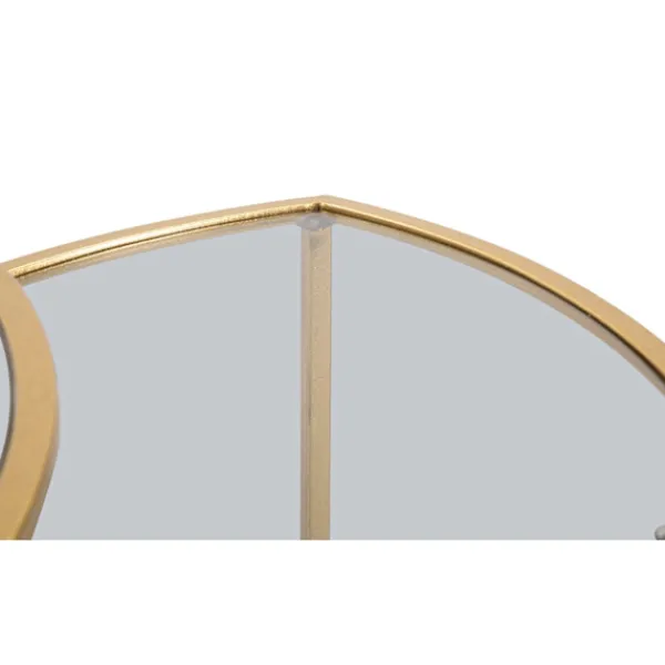 B2X Soffbord>Triangel soffbordsset – 3 delar, guldfärgad metall och glas