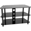 ohmega Tv-Bänkar>Tv Glasbänk Svart 3 Hyllor