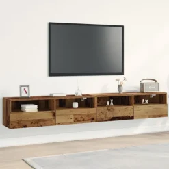vidaXL Tv-Bänkar>TV Vägghylla 2 pcs Gammalt trä 100 x 30 x 30 cm Konstruerat trä