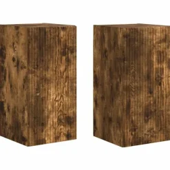 vidaXL Tv-Bänkar>TV Vägghylla 2 pcs Rökt ek 30 x 31 x 60 cm Konstruerat trä