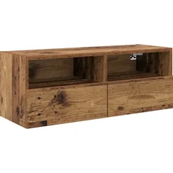 vidaXL Tv-Bänkar>TV Vägghylla Gammalt trä 80 x 30 x 30 cm Konstruerat trä