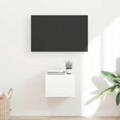 vidaXL Tv-Bänkar>TV Vägghylla Glansig Vit 60 x 31 x 29.5 cm Konstruerat trä