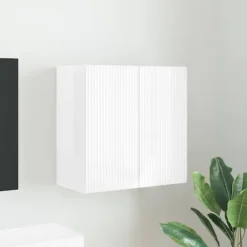 vidaXL Tv-Bänkar>TV Vägghylla Högblanka vita 59,5 x 31 x 60 cm Konstruerat trä
