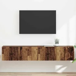 vidaXL Tv-Bänkar>TV Vägghylla Väggmonterad 2 pcs Gammalt trä 60 x 31 x 29.5 cm