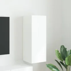 vidaXL Skåp>TV Vägghylla Väggmonterad Vit 30 x 31 x 80 cm Konstruerat trä