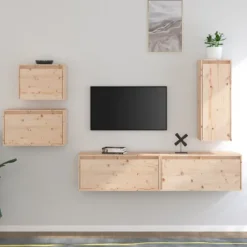 vidaXL Tv-Bänkar>Tv-bänk 5 st massiv furu
