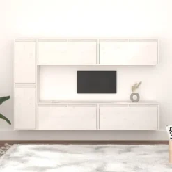 vidaXL Tv-Bänkar>Tv-bänk 6 st vit massiv furu