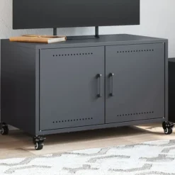 vidaXL Tv-Bänkar>Tv-bänk antracit 68x39x43,5 cm kallvalsat stål