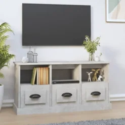 vidaXL Tv-Bänkar>Tv-bänk betonggrå 100x35x50 cm konstruerat trä