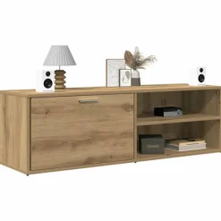 vidaXL Tv-Bänkar>Tv-bänk ek 120x34x37 cm konstruerat trä