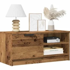 vidaXL Tv-Bänkar>Tv-bänk gammalt trä 80x35x36,5 cm konstruerat trä