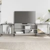 vidaXL Tv-Bänkar>Tv-bänk grå sonoma 203x37x50 cm konstruerat trä