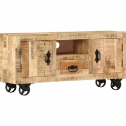 vidaXL Tv-Bänkar>Tv-bänk grovt mangoträ 110x30x50 cm