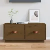 vidaXL Tv-Bänkar>Tv-bänk honungsbrun 80x34x35 cm massiv furu