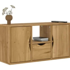 vidaXL Tv-Bänkar>TV-bänk med låda "ODDA" 79x24x40 cm massiv furu