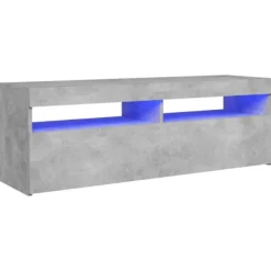 vidaXL Tv-Bänkar>TV-bänk med LED-belysning betonggrå 120x35x40 cm