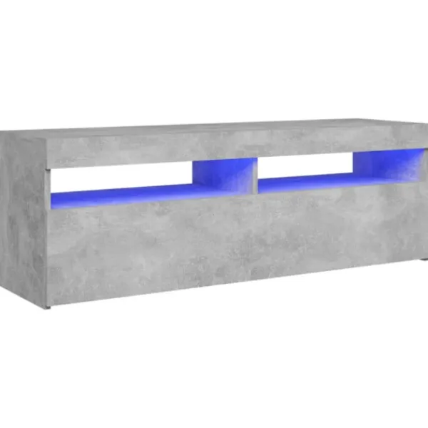 vidaXL Tv-Bänkar>TV-bänk med LED-belysning betonggrå 120x35x40 cm
