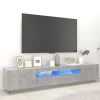 vidaXL Tv-Bänkar>TV-bänk med LED-belysning betonggrå 200x35x40 cm